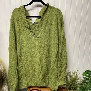 Fashion Bug Green V-Neck Sweater 4X